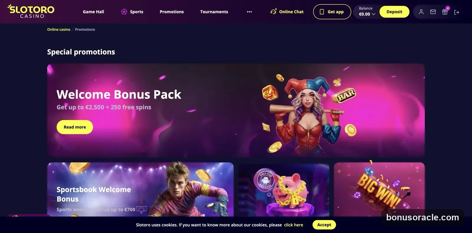 Slotoro Casino terms page captured by Rudolf Schadlich on 2026-05-22 from Slovenia VPN