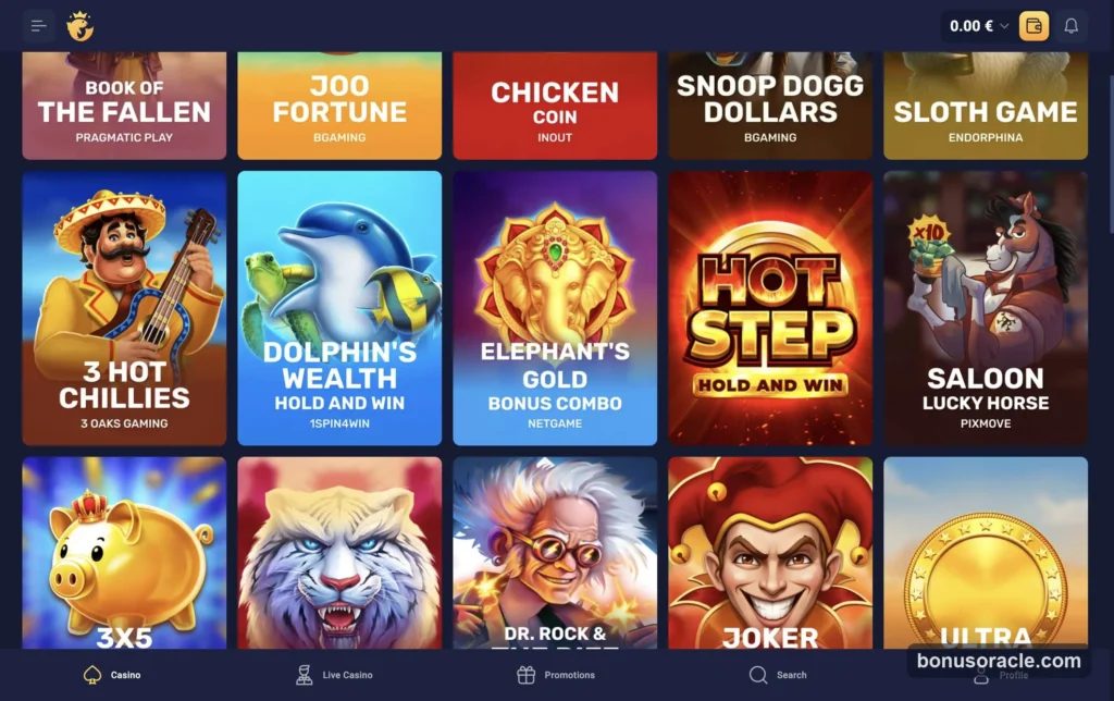 Joo Casino slots lobby with 179 game studios